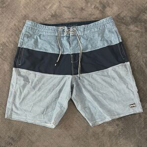 Billabong Men's Blue Striped Swim Shorts